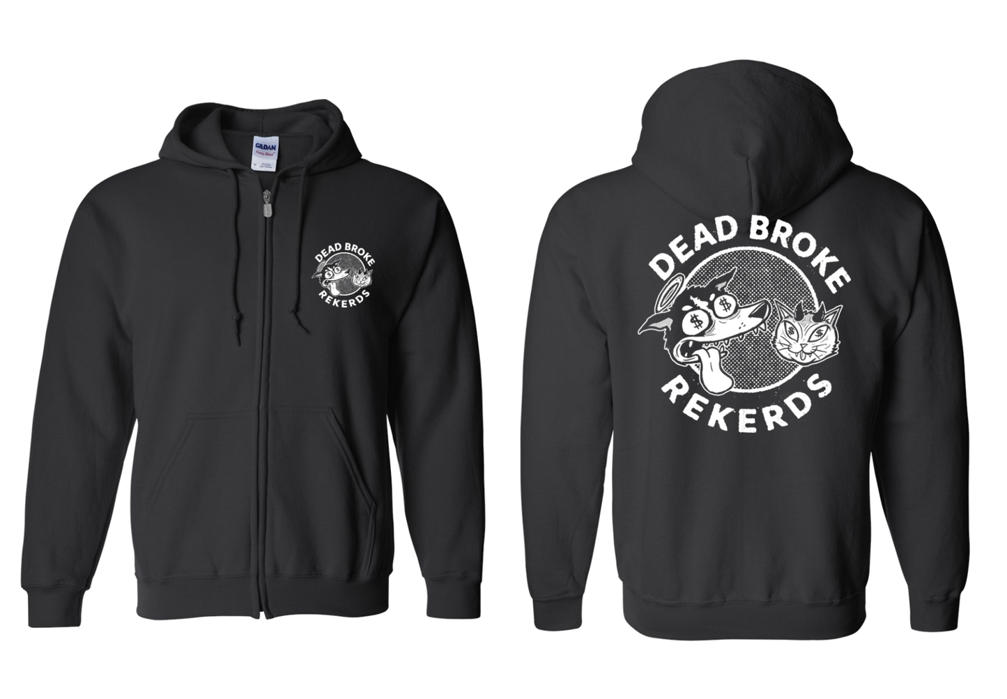 DEAD BROKE REKERDS "Iggy & Crumb" Hooded Sweatshirt