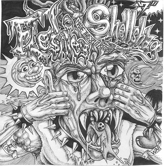 FLESHIES / SHELLSHAG- Split 7"EP (Pink)