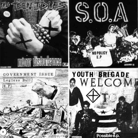 VA- "Four Old Seven Inches: Teen Idles, S.O.A, Govt Issue, Youth Brigade" LP (Yellow)