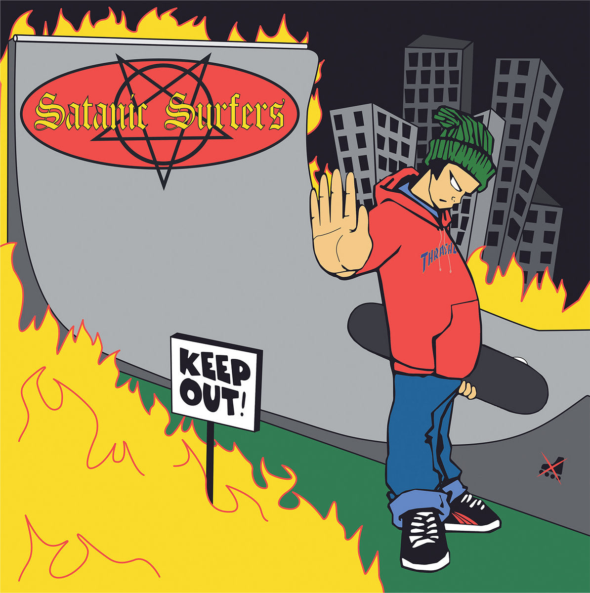 SATANIC SURFERS- "Keep Out!" LP (Green Black Smoke)
