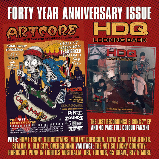 ARTCORE: 40 YEAR ANNIVERSARY ISSUE ZINE W/ H.D.Q. 7"EP