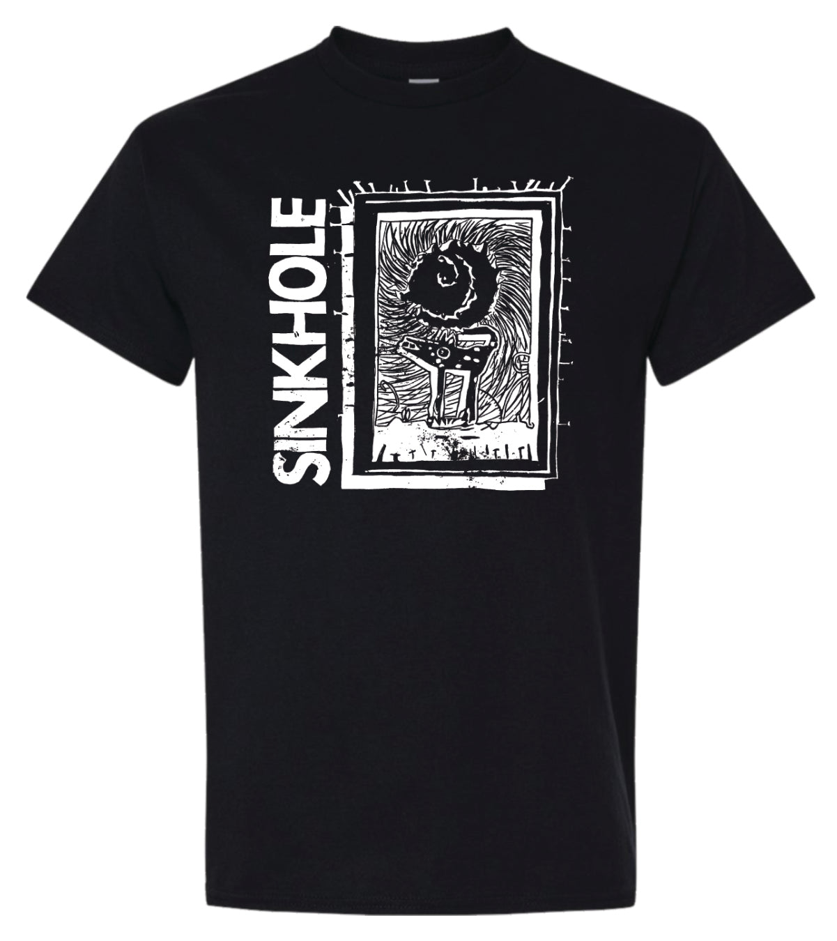 SINKHOLE- "Lino-cut Dog" T-SHIRT (Preorder)